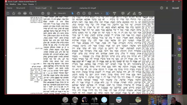 Rav A. Di Porto – Talmud Eruvin 53b-54a Lode della Torà