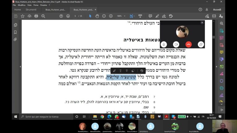 Rav A. Di Porto – Talmud Eruvin – Eruv nei ghetti – Parte B